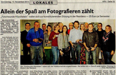 Gründung der Fotofreunde Hilpoltstein